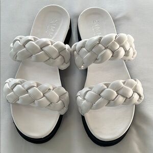 Simmi London White Double Braided Sandals